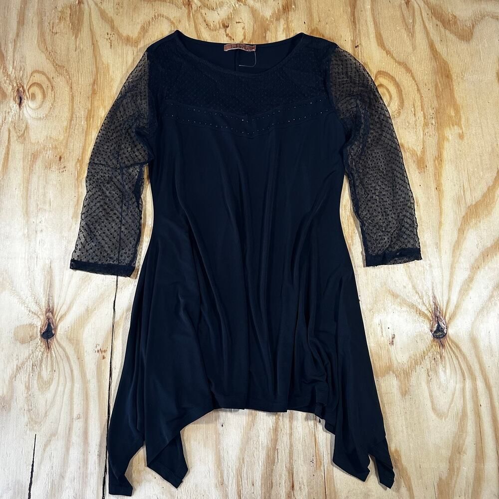 Beldini Studded Mesh Sharkbite Hem Tunic - XL
